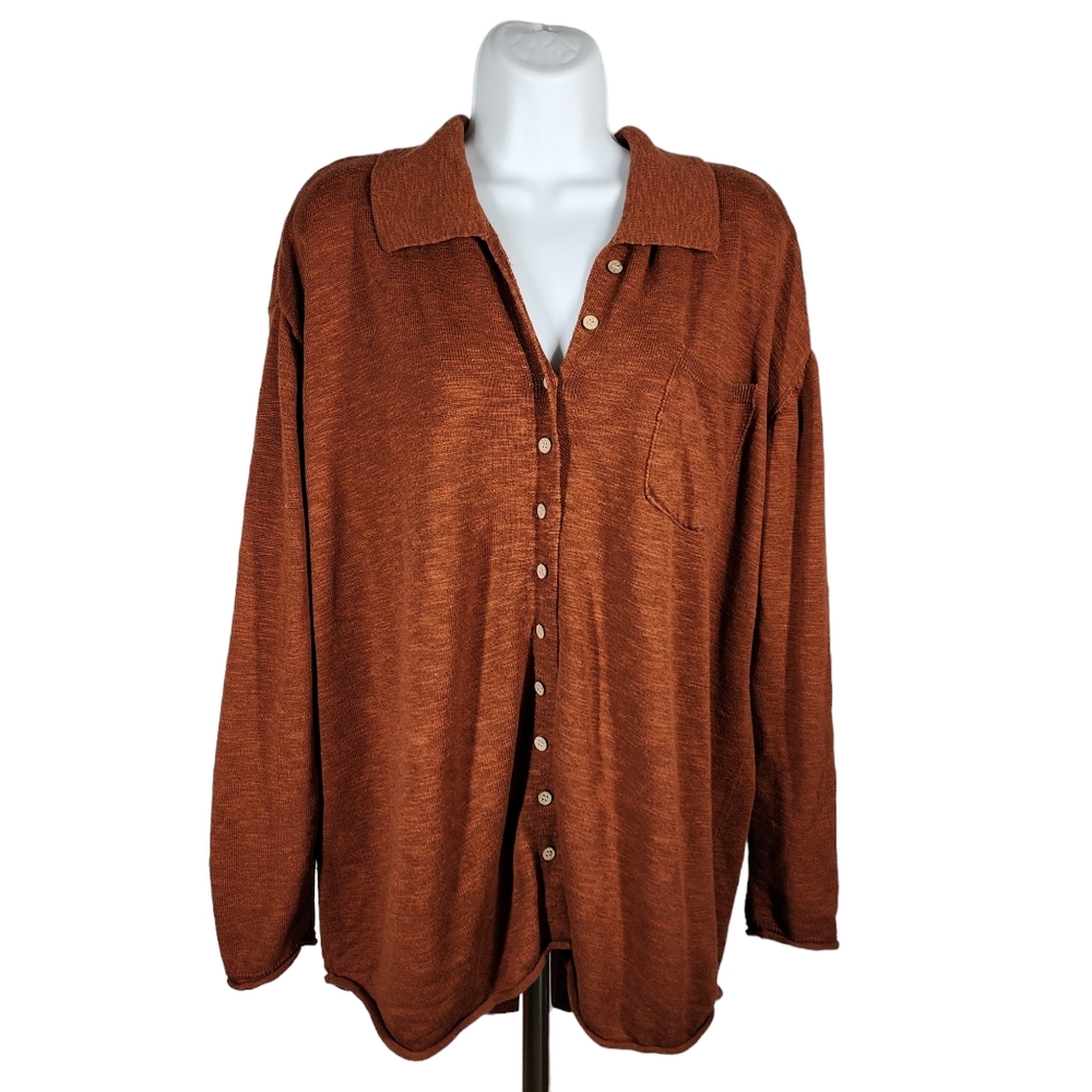 FREE PEOPLE BEACH ZUMA BUTTON FRONT SWEATER